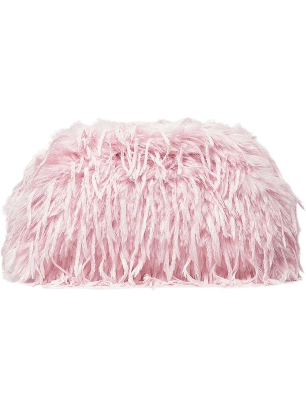 〽️Women Light Pink Fuzzy Y2k Furry Plush Evening Wedding Party Clutch Purse Bag